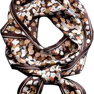 Women Black Edge Colored Stone Purse Handbags Satin Scarf Lightweight Neck